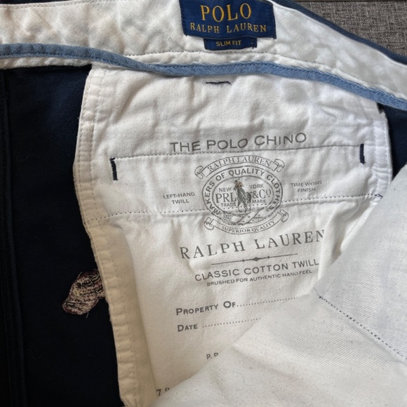 Polo Ralph Lauren Embroidered Allover Bulldog Skull Slim Chino Pants - Men's 36 - Picture 5 of 12